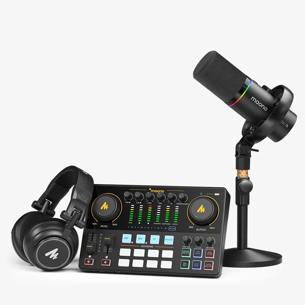Maono PD200W Hybrid Podcasting Equipment Bundle